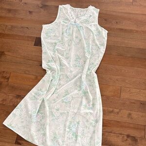 Vintage Floral Nightdress in White with Pastel Accents